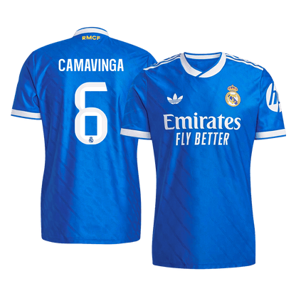 CAMAVINGA #6 Real Madrid Mens Third Away Soccer Jersey 2025/26 Blue - Player Version