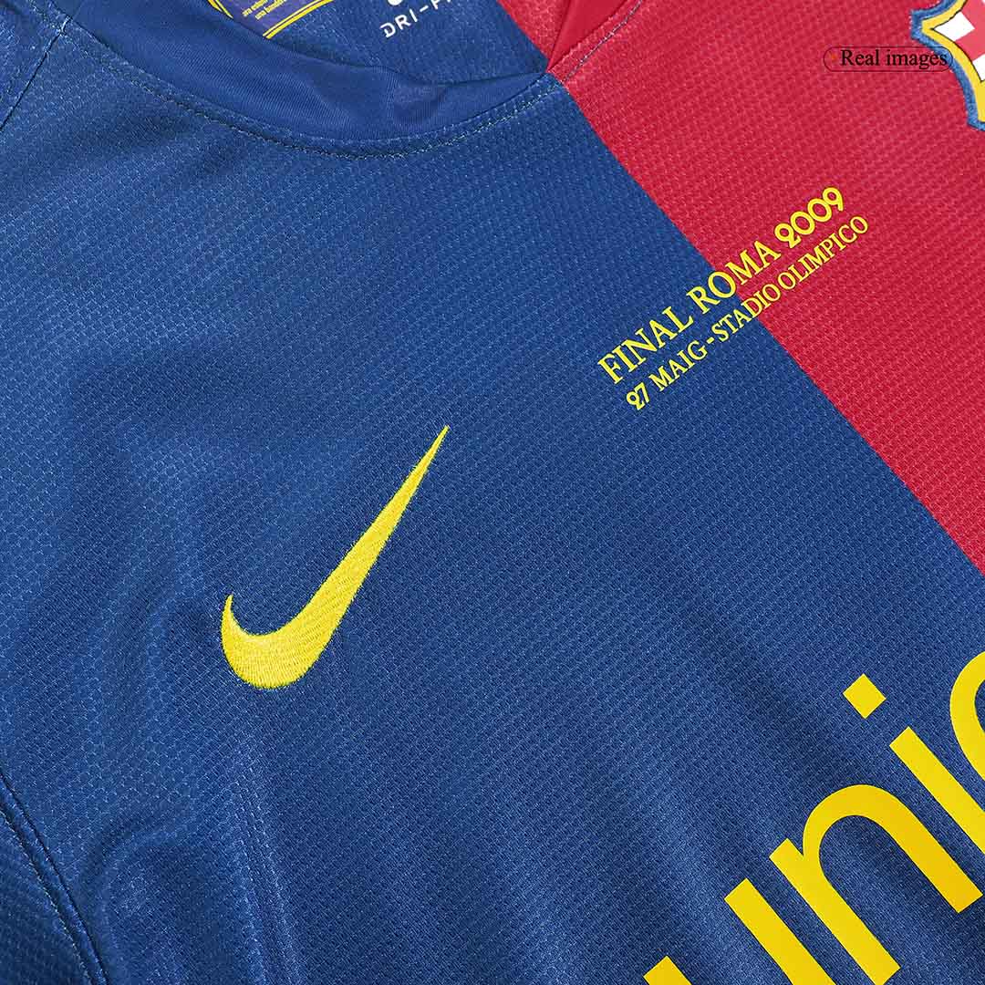 Retro A.INIESTA #8 Barcelona Mens Home Soccer Jersey UCL Final UCL 2008/09 Blue&Red