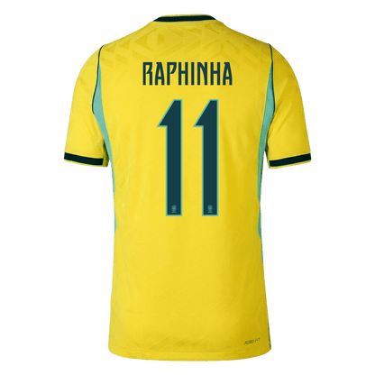 RAPHINHA #11 Brazil Mens Home Soccer Jersey World Cup 2026 Yellow - Player Version
