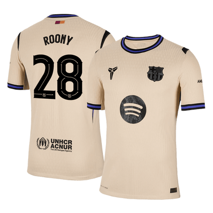 ROONY #28 Barcelona Mens Away Soccer Jersey UCL 2025/26 Yellow - Player Version