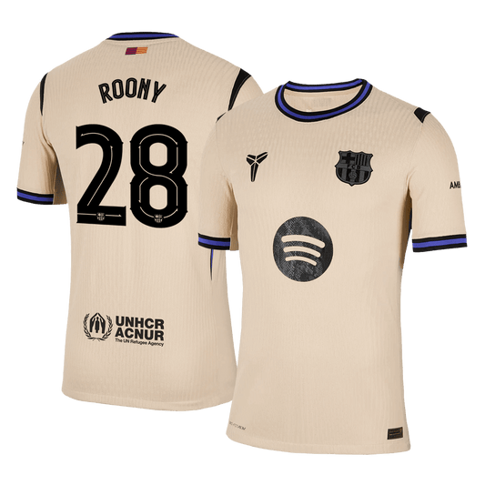 ROONY #28 Barcelona Mens Away Soccer Jersey UCL 2025/26 Yellow - Player Version