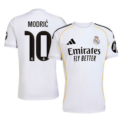MODRIĆ #10 Real Madrid Mens Home Soccer Jersey 2025/26 White [PREMIUM]