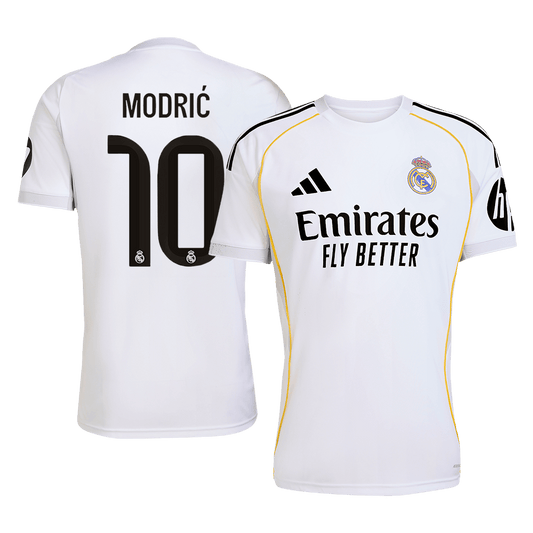 MODRIĆ #10 Real Madrid Mens Home Soccer Jersey 2025/26 White [PREMIUM]