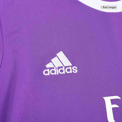 Retro KROOS #8 Real Madrid Mens Away Long Sleeve Soccer Jersey 2016/17 Purple