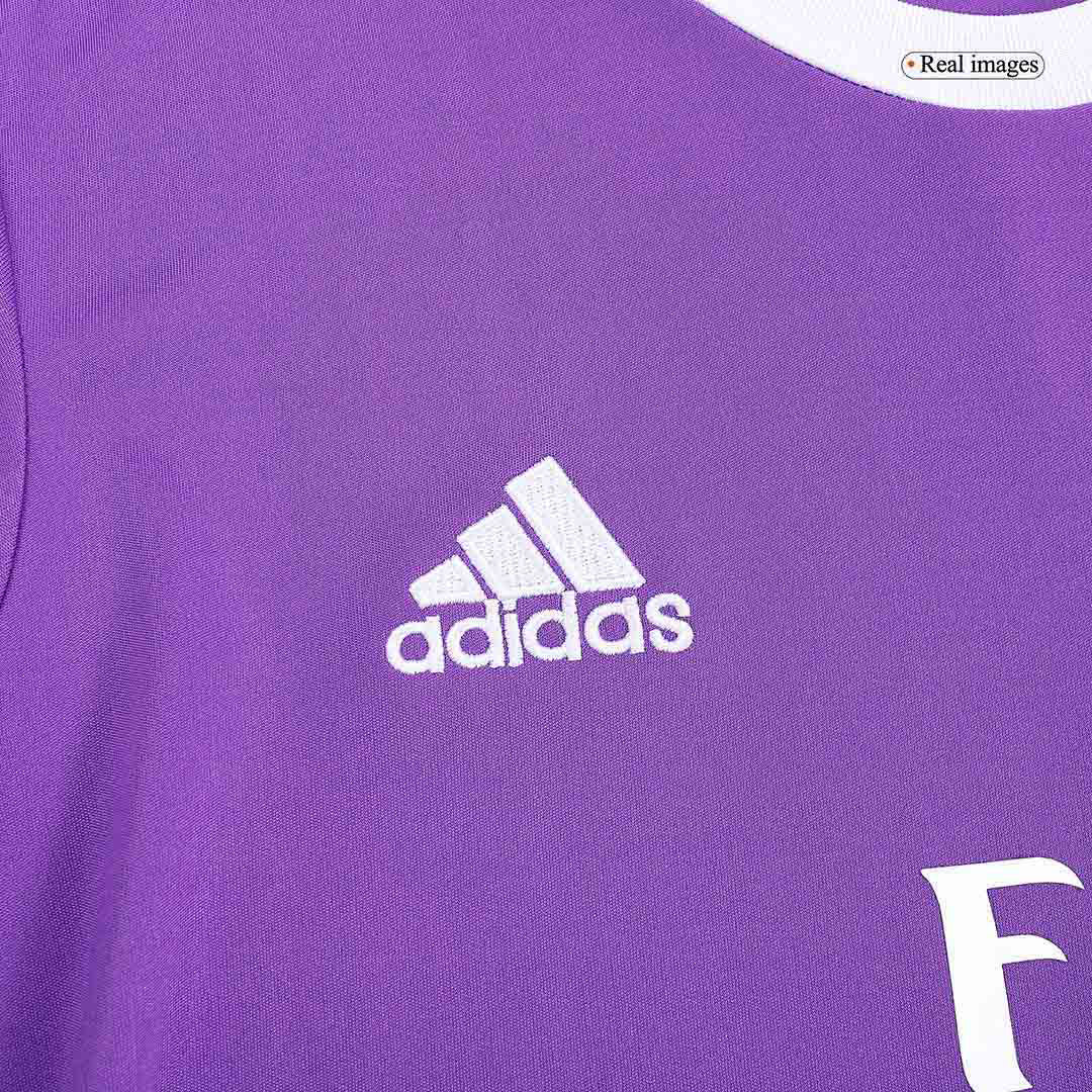 Retro BENZEMA #9 Real Madrid Mens Away Long Sleeve Soccer Jersey 2016/17 Purple