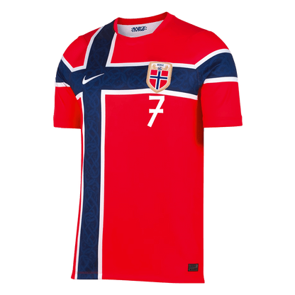 SØRLOTH #7 Norway Mens Home Soccer Jersey World Cup 2026 Red