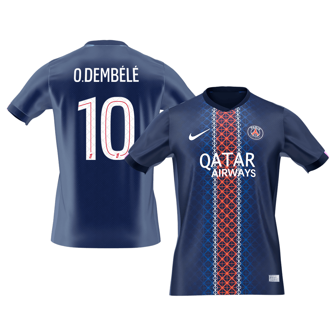 O.DEMBÉLÉ #10 PSG Mens Home Soccer Jersey 2025/26 Navy [PREMIUM]