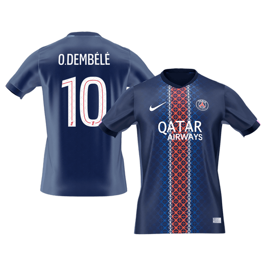 O.DEMBÉLÉ #10 PSG Mens Home Soccer Jersey 2025/26 Navy [PREMIUM]