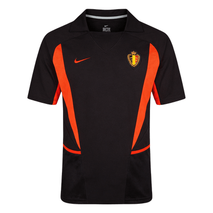 Retro Belgium Mens Away Soccer Jersey World Cup 2002 Black