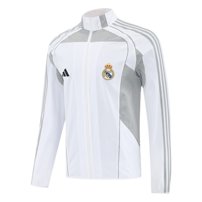 Real Madrid Mens Windbreaker Jacket 2025/26 White