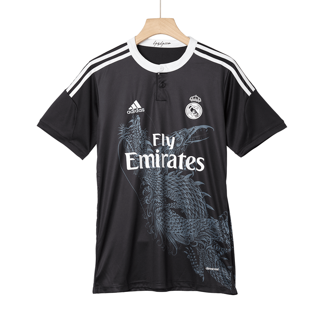 Retro SERGIO RAMOS #4 Real Madrid Mens Third Away Soccer Jersey 2014/15 Black