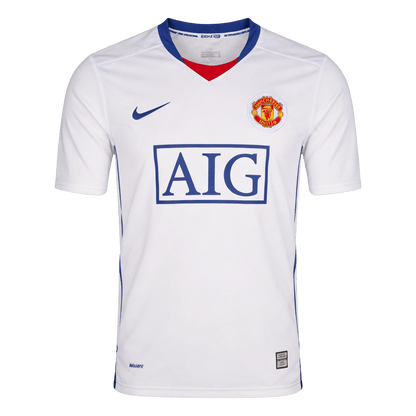 Retro Manchester United Mens Away Soccer Jersey 2008/09 White