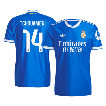 TCHOUAMENI #14 Real Madrid Mens Third Away Soccer Jersey 2025/26 Blue - Player Version
