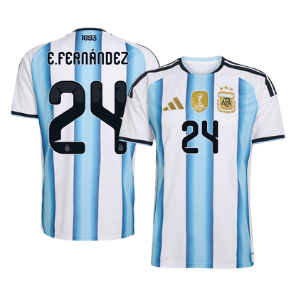 E. FERNÁNDEZ #24 Argentina Mens Home Soccer Jersey World Cup 2026 Blue&White [PREMIUM]