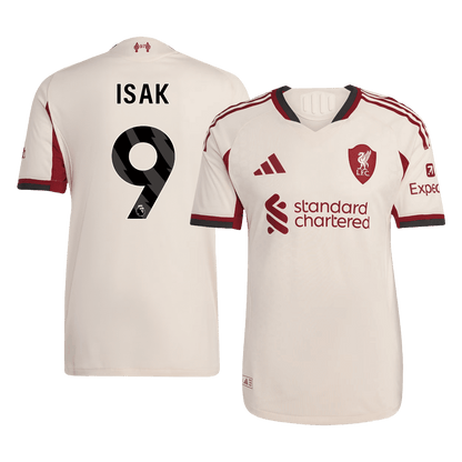 ISAK ##9 Liverpool Mens Away Soccer Jersey 2025/26 White - Player Version
