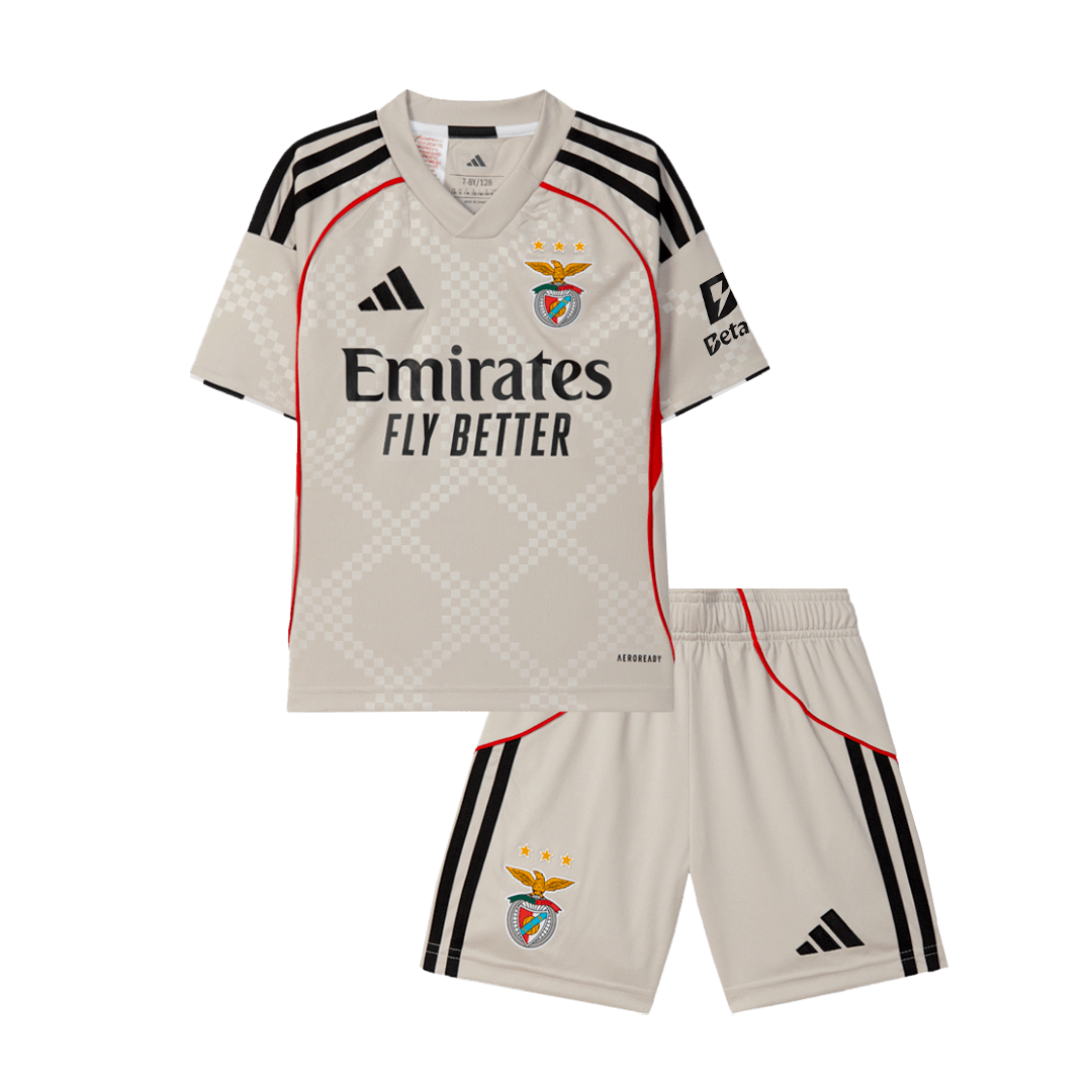 Benfica Kids Away Soccer Kit 2025/26 Beige