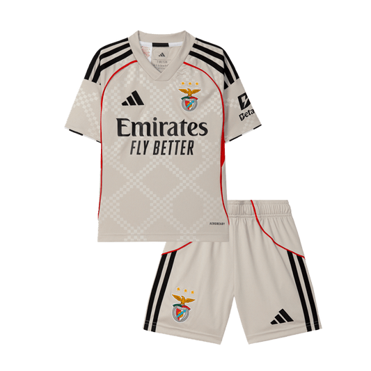Benfica Kids Away Soccer Kit 2025/26 Beige
