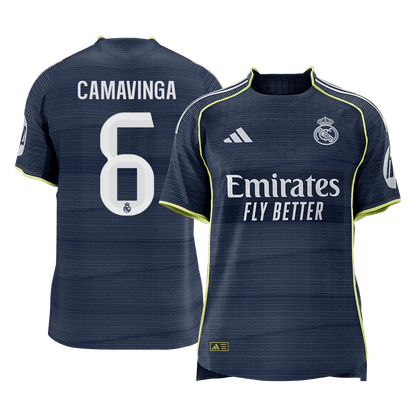 CAMAVINGA #6 Real Madrid Mens Away Soccer Jersey 2025/26 Navy - Player Version [PREMIUM]