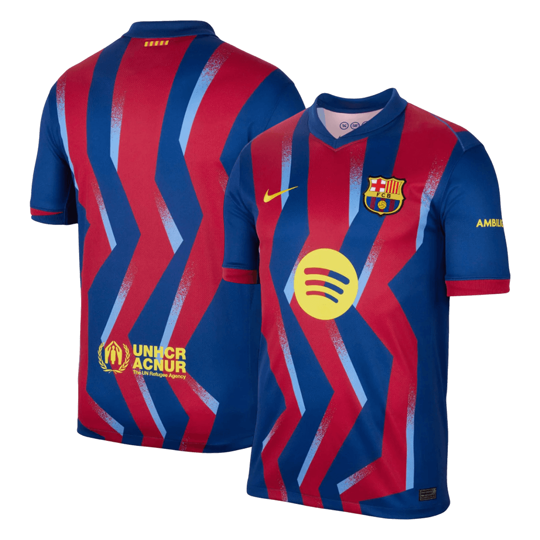 Barcelona Mens Fourth Away Soccer Kit 2025/26 Red&Blue