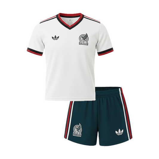 Mexico Kids Away Soccer Kit World Cup 2026 White