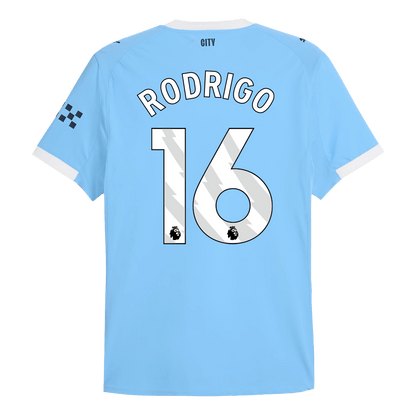 RODRIGO #16 Manchester City Mens Home Soccer Jersey 2025/26 Blue - Player Version