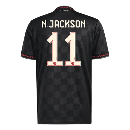 N.JACKSON #11 Bayern Munich Mens Third Away Soccer Jersey 2025/26 Black