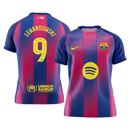 LEWANDOWSKI #9 Barcelona Mens Home Soccer Jersey UCL 2025/26 Red&Blue [PREMIUM]