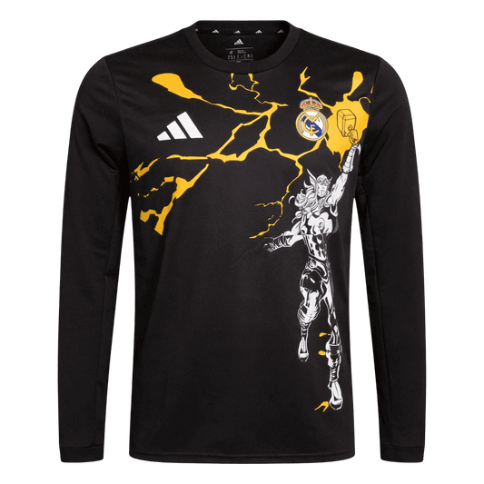 Real Madrid Mens Long Sleeve Soccer Jersey 2025/26 Black