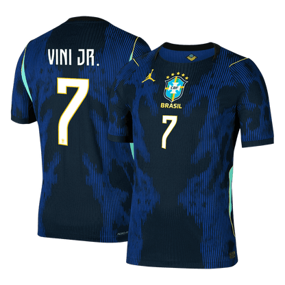 VINI JR. #7 Brazil Mens Away Soccer Jersey World Cup 2026 Navy - Player Version