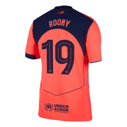 ROONY #19 Barcelona Mens Third Away Soccer Jersey UCL 2025/26 Orange - Player Version