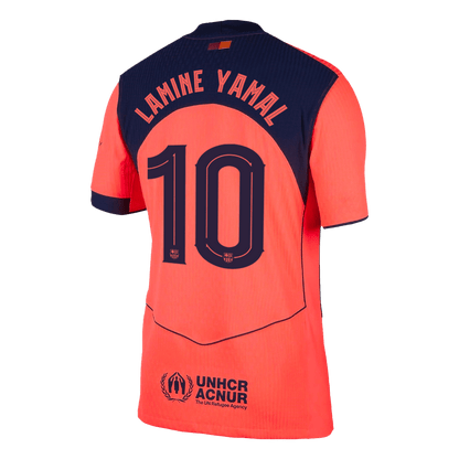 LAMINE YAMAL #10 Barcelona Mens Third Away Soccer Jersey UCL 2025/26 Orange - Player Version