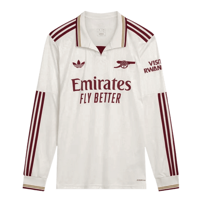 Arsenal Mens Third Away Long Sleeve Soccer Jersey 2025/26 White