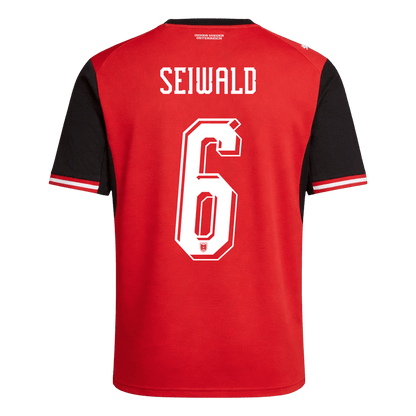 SEIWALD #6 Austria Mens Home Soccer Jersey World Cup 2026 Red