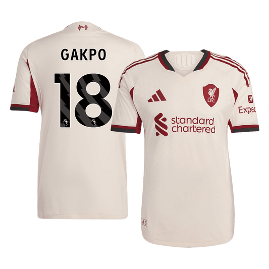 GAKPO #18 Liverpool Mens Away Soccer Jersey 2025/26 White - Player Version
