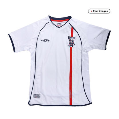 Retro England Mens Home Soccer Jersey 2002 White