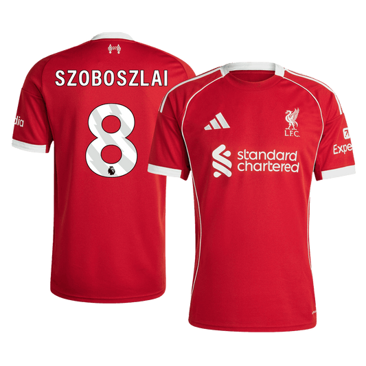 SZOBOSZLAI #8 Liverpool Mens Home Soccer Jersey 2025/26 Red