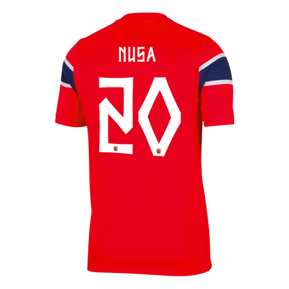 NUSA #20 Norway Mens Home Soccer Jersey World Cup 2026 Red