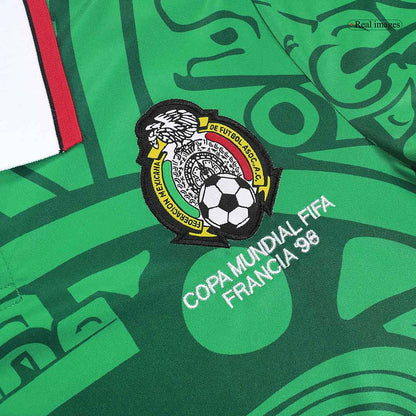 Retro Mexico Mens Home Soccer Jersey 1998 Green