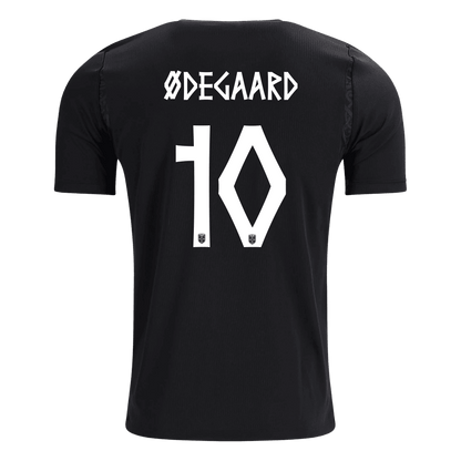 ØDEGAARD #10 Norway Mens Away Soccer Jersey World Cup 2026 Black