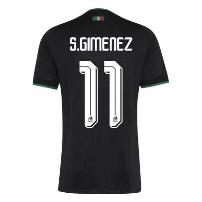 S.GIMENEZ #11 Mexico Mens Third Away Soccer Jersey World Cup 2026 Black - Player Version