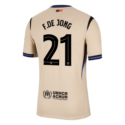 F.DE JONG #21 Barcelona Mens Away Soccer Jersey UCL 2025/26 Yellow - Player Version