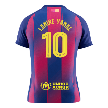 LAMINE YAMAL #10 Barcelona Mens Home Soccer Jersey UCL 2025/26 Red&Blue [PREMIUM]